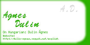 agnes dulin business card